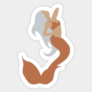 Mermaid with Pale Blue Hair and an Orange Tail Sticker